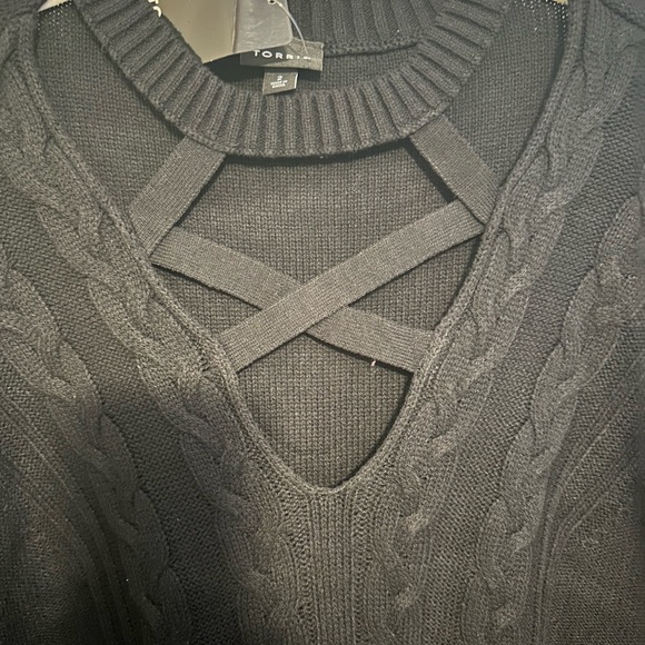 NWT Torrid Black Cable Cage Long Sleeve Pullover Sweater Size 2 (2X) - Picture 13 of 13